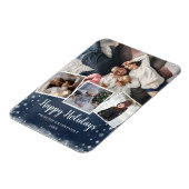 Fotocollage blauw en sneeuwvlokken magneet (Linkerzijde)