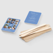 Fotocollage Blauw huwelijksprogramma Handwaaier (Niet-gemonteerd)