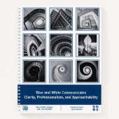 Fotocollage Blauw Wit Small Business Notitieboek (Voorkant)