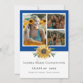 Fotocollage Blauw Zonnebloem Geel afstuderen Annou Aankondiging (Voorkant)