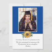 Fotocollage Blauw Zonnebloem Geel afstuderen Annou Aankondiging (Achterkant)