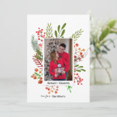 Fotocollage Botanische Kerstmis Feestdagenkaart (Staand voorkant)