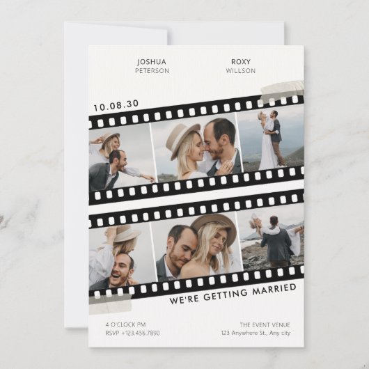 Fotocollage bruiloft kaart (Voorkant)