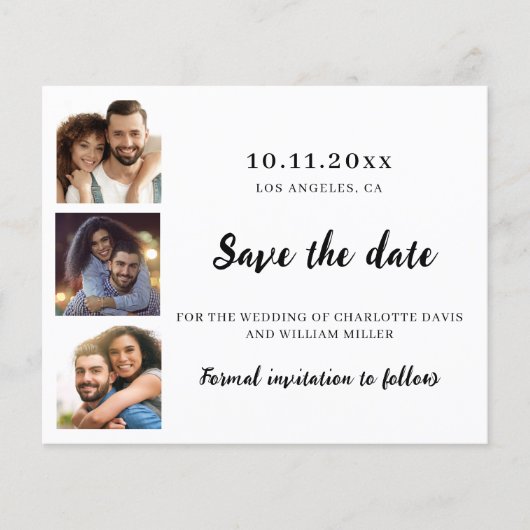 Fotocollage bruiloft Save the Date Flyer (Voorkant)