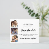 Fotocollage bruiloft Save the Date kaart (Staand voorkant)