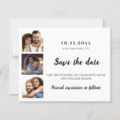 Fotocollage bruiloft Save the Date kaart (Voorkant)