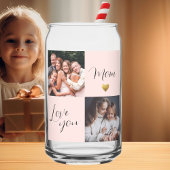 Fotocollage cadeau "Love you Mom" roze Blikvorm Glas
