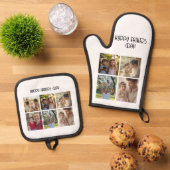 Fotocollage cadeau voor papa ovenwant & pannenlap set (Top down)