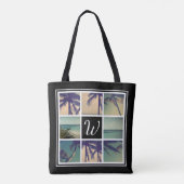 Fotocollage canvas tas met aangepaste naam monogra (Achterkant)