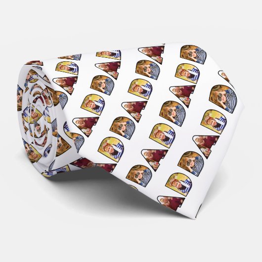 Fotocollage Dad Vaderdag Pattern Stropdas (Opgerold)