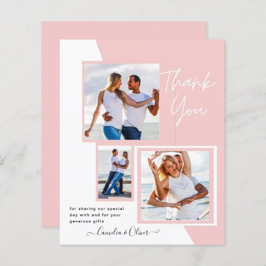 Fotocollage DANK JE WEL Bruiloft/Baby/Afsluitend/A (Voorkant / Achterkant)