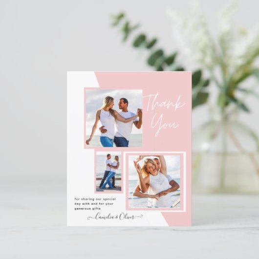 Fotocollage DANK JE WEL Bruiloft/Baby/Afsluitend/A (Staand voorkant)