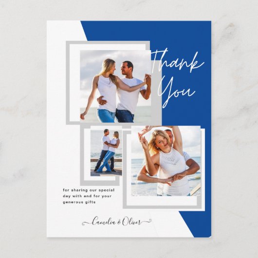 Fotocollage DANK JE WEL Bruiloft/Baby/Afsluiting/A Briefkaart (Voorkant)