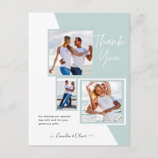 Fotocollage DANK JE WEL Bruiloft/Baby/Afsluiting/A Briefkaart (Voorkant)