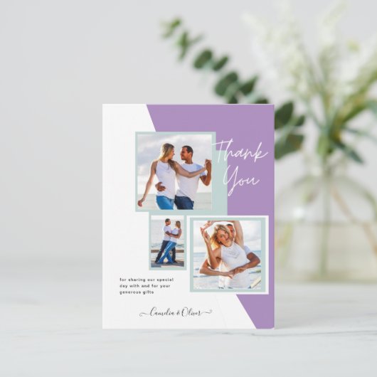 Fotocollage DANK JE WEL Bruiloft/Baby/Afsluiting/A Briefkaart (Staand voorkant)