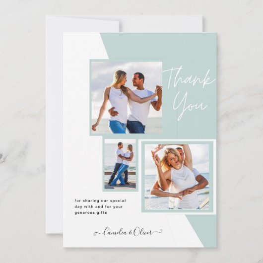Fotocollage DANK JE WEL Bruiloft/Baby/Afsluiting/E Kaart (Voorkant)