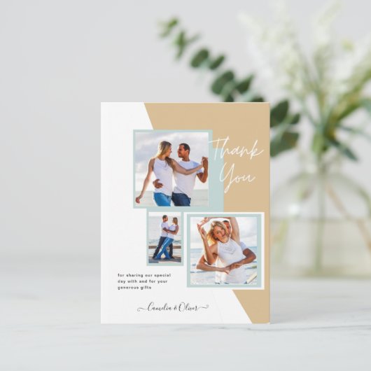 Fotocollage DANK U Bieden/Baby/Afstuderen/ENIG Briefkaart (Staand voorkant)