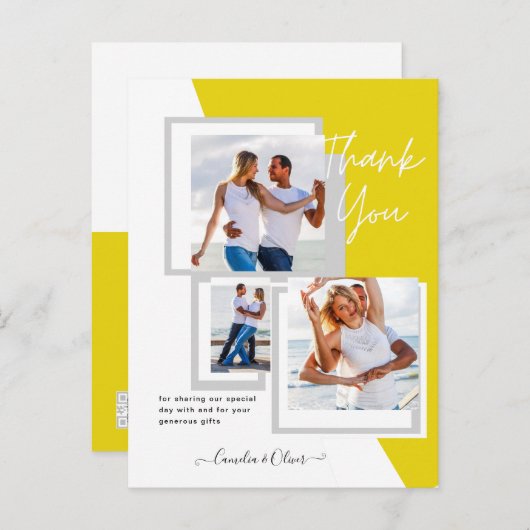 Fotocollage DANK U Bieden/Baby/Afstuderen/ENIG Briefkaart (Voorkant / Achterkant)