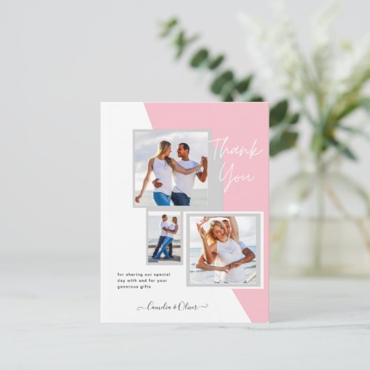 Fotocollage DANK U Bieden/Baby/Afstuderen/ENIG Briefkaart (Staand voorkant)