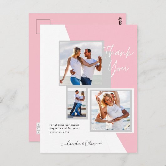 Fotocollage DANK U Bieden/Baby/Afstuderen/ENIG Briefkaart (Voorkant / Achterkant)