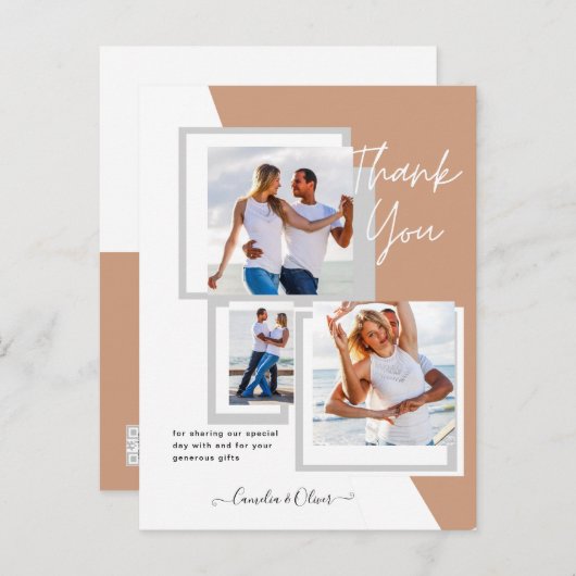 Fotocollage DANK U Bieden/Baby/Afstuderen/ENIG Briefkaart (Voorkant / Achterkant)