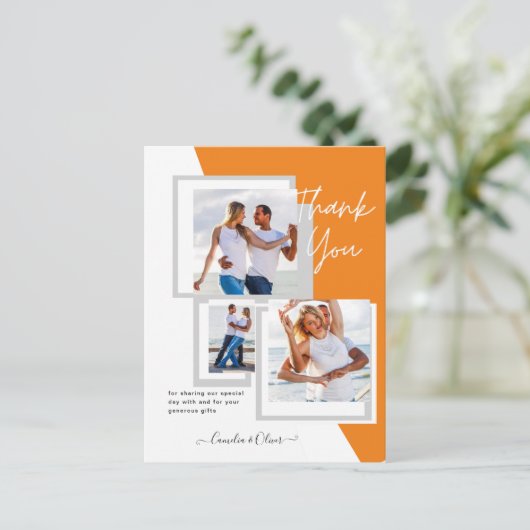 Fotocollage DANK U Bieden/Baby/Afstuderen/ENIG Briefkaart (Staand voorkant)