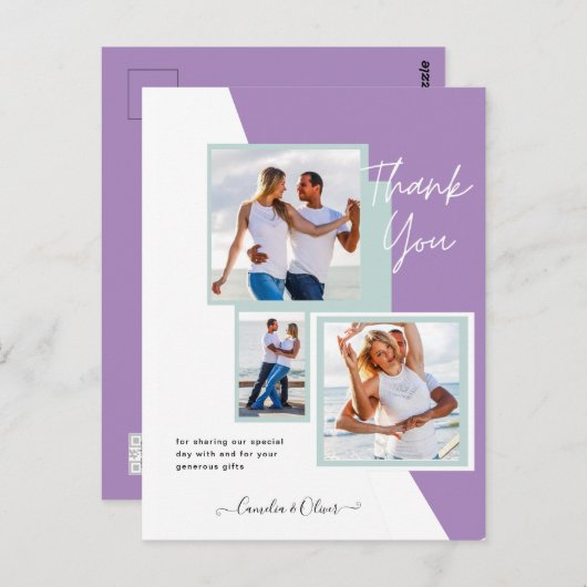 Fotocollage DANK U Bieden/Baby/Afstuderen/ENIG Briefkaart (Voorkant / Achterkant)