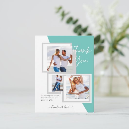 Fotocollage DANK U Bieden/Baby/Afstuderen/ENIG Briefkaart (Staand voorkant)