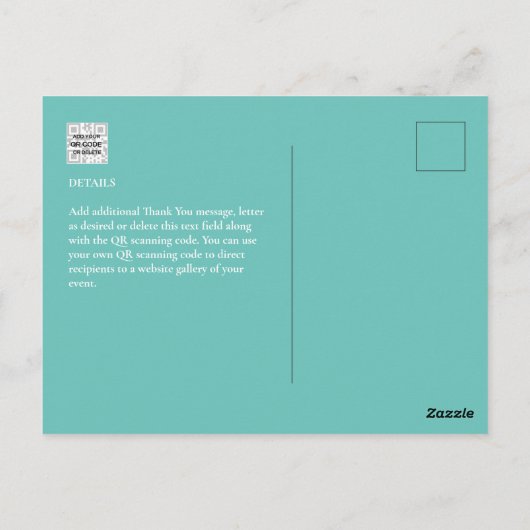 Fotocollage DANK U Bieden/Baby/Afstuderen/ENIG Briefkaart (Achterkant)