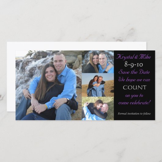 Fotocollage De datum opslaan Save The Date (Voorkant / Achterkant)