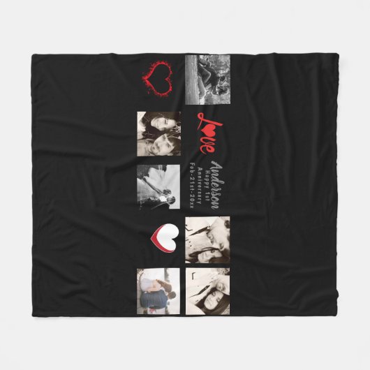 Fotocollage Dekbed - Liefde/Huwelijk/Jubileum Fleece Deken (Voorkant (Horizontaal))