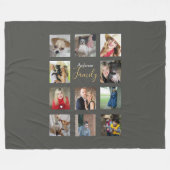 Fotocollage deken zilver grijs met tekst (Voorkant (Horizontaal))