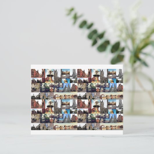 Fotocollage Delft 6 Briefkaart (Staand voorkant)