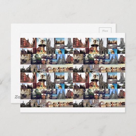 Fotocollage Delft 6 Briefkaart (Voorkant / Achterkant)