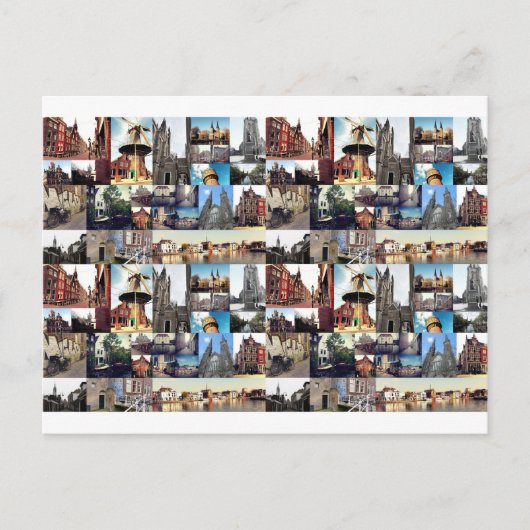 Fotocollage Delft 6 Briefkaart (Voorkant)