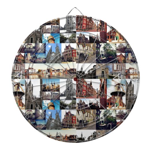 Fotocollage Delft 6 Dartbord (Voorkant)
