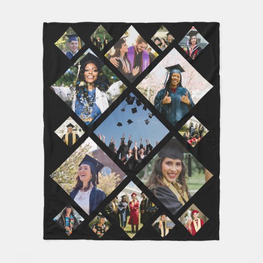 Fotocollage Diagonale Sjabloon w / 17 afbeeldingen Fleece Deken (Voorkant)
