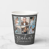 Fotocollage Donkergrijs Graduation Party Papieren Bekers (Achterkant)