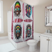 Fotocollage Douchegordijn (In situ)