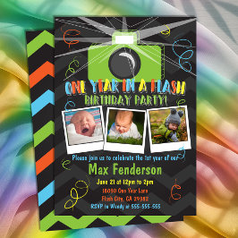 Fotocollage Een jaar in een flits Eerste verjaarda Kaart