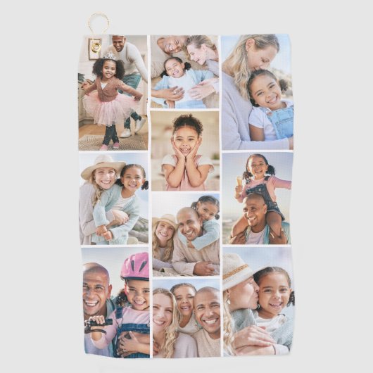 Fotocollage Eenvoudig Elegant Afbeelding Golfhanddoek (Voorkant)