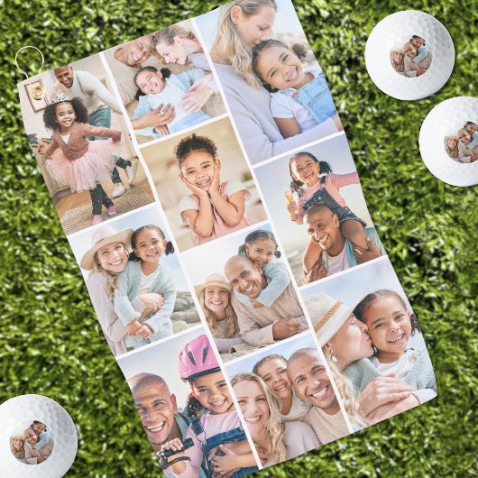 Fotocollage Eenvoudig Elegant Afbeelding Golfhanddoek