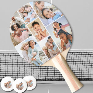 Fotocollage Eenvoudig Elegant Afbeelding Tafeltennisbatje