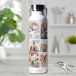 Fotocollage Eenvoudig Elegant Afbeelding Waterfles<br><div class="desc">Deze gepersonaliseerde waterfles heeft een eenvoudige collage van 9 foto's, die op een praktische en doordachte manier favoriete herinneringen samenbrengt. Voeg foto's toe van familie, huisdieren, vakanties of iets anders dat je aan het lachen maakt. Geweldig voor Vaderdag, Moederdag, verjaardagen, feestdagen, of gewoon omdat. Met een strak ontwerp en ruimte...</div>