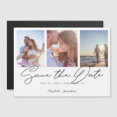 Fotocollage Eenvoudig Elegant Modern Save the Date Magnetische Uitnodiging (Voorkant / Achterkant)