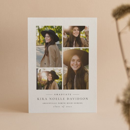 Fotocollage eenvoudige aankondiging van afstuderen