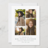 Fotocollage eenvoudige groene afstuderen aankondig (Voorkant)