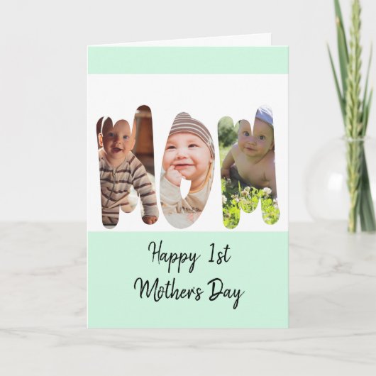 Fotocollage-EERSTE Moederdag  Kaart (Voorkant)