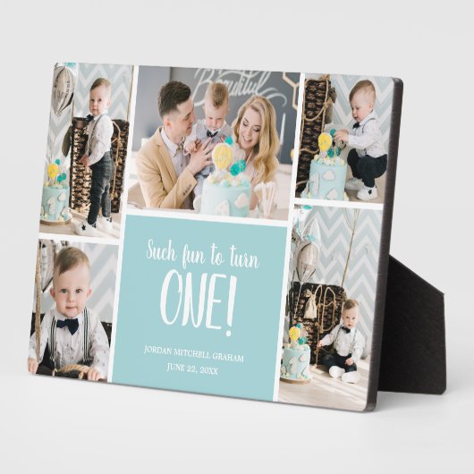 Fotocollage eerste verjaardag fotoplaat (Zijkant)