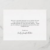 Fotocollage Elegant Afstuderen Dank u kaart (Achterkant)